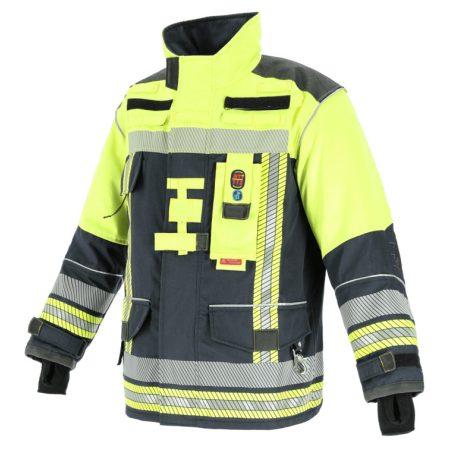 NOVOTEX - ISOMAT NTi ALLROUNDER PRÉMIUM TŰZOLTÓ BEVETÉSI KABÁT (SÖTÉTKÉK-HI-VIS fluoreszcens sárga)